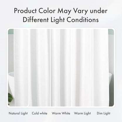 AmazerBath Stall Shower Curtain 54x72 Inches, White Shower Curtain Waffle Textured, Small Shower Curtain 54 Inches Wide, Fabric Bathroom Curtains Heavy Duty 240GSM, 9 Rustproof Metal Grommets - color: White, size: 54"W x 72"L (Pack of 1)