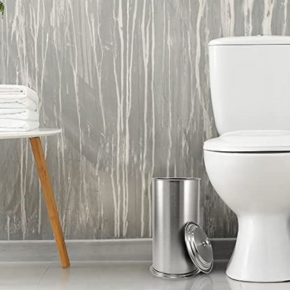 LDR Ashton Freestanding Toilet Paper Holder Canister, Brushed Nickel | Toilet Paper Holder Stand, Brushed Nickel Finish, Regular Roll Canister, Bathroom Toilet Paper Holder, Toilet Paper Storage - color: Brushed Nickel