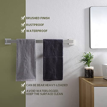 KOKOSIRI 24-Inch Single Towel Bar, Bathroom Kitchen Towel Holder, Wall Mounted SUS304 Stainless Steel Towel Rack, Brushed Nickel, B4003BR-L24 - color: Brushed Steel, size: 24-Inch