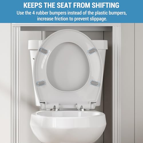 Soft Close Round Toilet Seat – Quick Release Hinges, Non-Slip Bumpers, Easy Clean, Stable Design – Fits Most American Standard Round Toilets – White Short (Round) Regular - size: Round