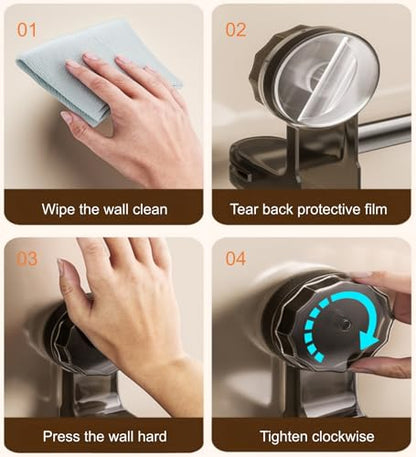ANIS・KEBBR No Drill Extendable Suction Towel Bar 11.8-23.6in Stainless Steel Bathroom Kitchen Rack