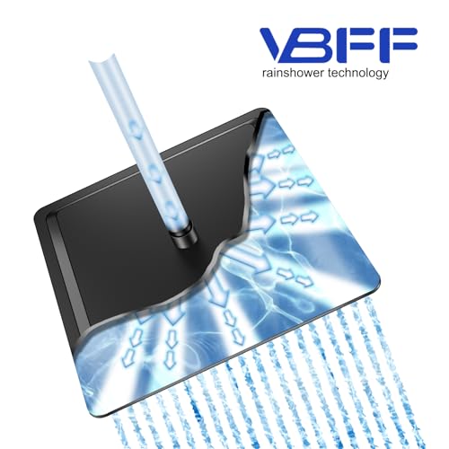 VBFF-Shower Head,rain shower head, 16 inch- Square Shower Head, 1.8 GPM Flow Rate, rainfall showerhead,VBFF10 (Matte Black) - color: Matte Black, size: 16 Inch