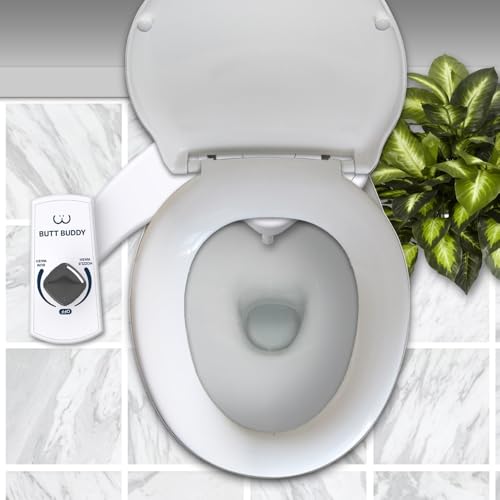 Butt Buddy - Bidet Toilet Seat Attachment & Fresh Water Sprayer (Easy to Install, Universal Fit, No Plumbing or Electricity Required | Self-Cleaning Nozzle, Adjustable Pressure Control, USA Stock)