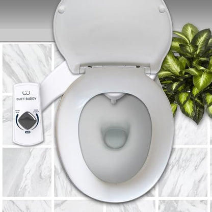 Butt Buddy - Bidet Toilet Seat Attachment & Fresh Water Sprayer (Easy to Install, Universal Fit, No Plumbing or Electricity Required | Self-Cleaning Nozzle, Adjustable Pressure Control, USA Stock)