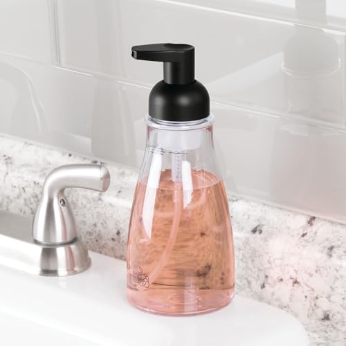 iDesign Refillable Foaming Soap Dispenser for Kitchen or Bathroom Vanity - Clear/Matte Black - color: Pc Matte Black, style: Pack of 1