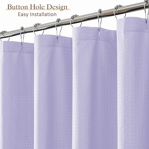 Aiyufeng Light Purple Shower Curtains for Bathroom，Dot Like Embossed Textured Waterproof Soft Polyester Cloth Shower Curtain，Hotel Spa Machine Washable，72Wx72L - color: Light Purple, size: 72"W x 72"L (Pack of 1)