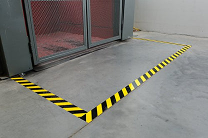 Brady 104377 ToughStripe Nonabrasive Diagonal Stripes Floor Marking Tape, 100' Length, 4" Width, Black and Yellow (Pack of 1 Roll) - color: Black and Yellow