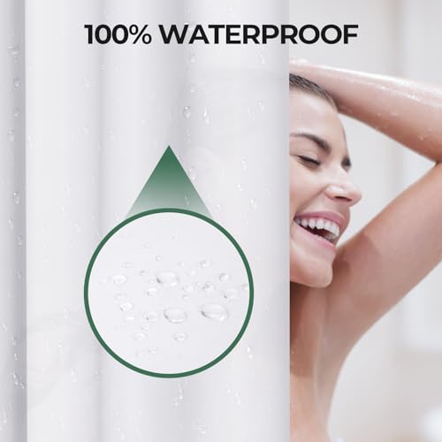 AmazerBath Shower Curtain Liner 2 Pack, 72 x 84 Inches PEVA Plastic Shower Liner with 3 Weighted Stones and 12 Rustproof Metal Grommet, Lightweight Waterproof Shower Curtain - White - color: White, size: 72"W x 84"L (Pack of 2)