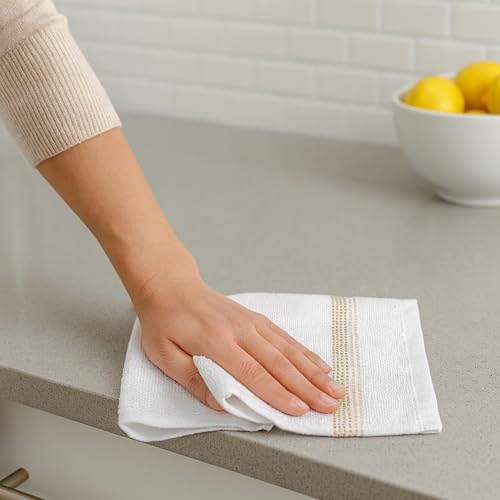 100% Cotton Washcloths 12x12 in, Yellow (10 Pack) - color: Yellow