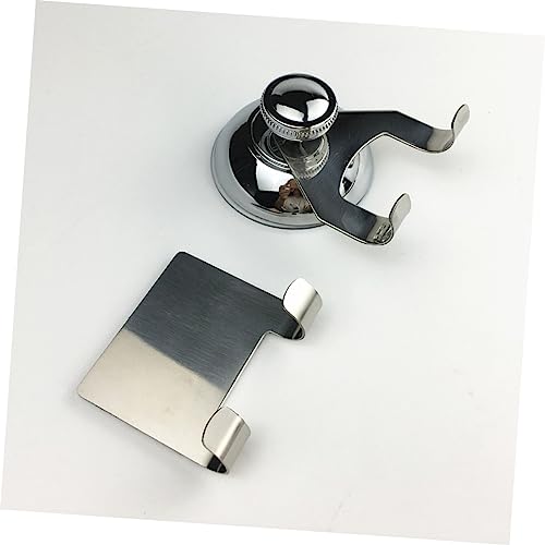 3Pcs Stainless Steel Shower Squeegee for Glass Mirror Bathroom | Suction Cup Mount, Hooks Holder, Rust-Proof Build, Weighted Handle, Space-Saving Storage Placement