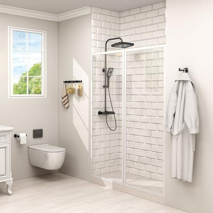 Angle Simple Double Towel Hook, SUS304 Stainless Steel Bathroom Hand Towel Holder, Coat Hook for Wall, Matte Black - color: Matte Black, size: 1 Pack