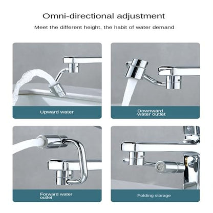 1080° Rotating Faucets Extender, 2 Modes Rotatable Faucet Aerator Extension | Dual water outlet modes, multi-directional adjustment, multiple accessory sets, simple and quick installation
