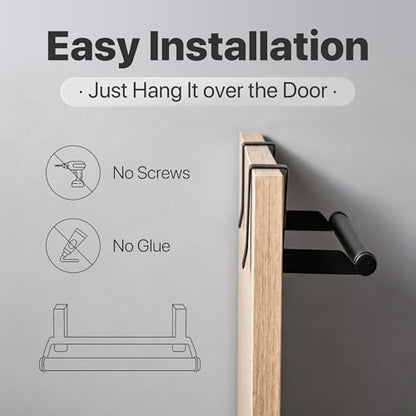 Over The Door Towel Rack No Drill, 12x4.3x3.5 Inch Carbon Steel Hanging Towel Holder for Kitchen Cabinet, Space Saving Towel Bar, 2 Pack - color: Gunmetal Gray