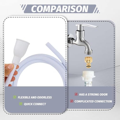 2 Pack Faucet Hose Adapter for Sink, 6.56FT Flexible PVC Water Tube Water Supply Extension with Adjustable Faucet Connector Hose Clamp for Pet Bathing, Plant Watering and Outdoor Cleaning