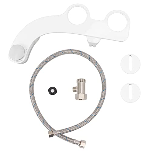 Bidet Attachment with Dual Nozzles, Non Electric Self Cleaning Water Bidet, Adjustable Pressure Fresh Water Wash and Mechanical Toilet Sprayer for Frontal Rear Cleansing