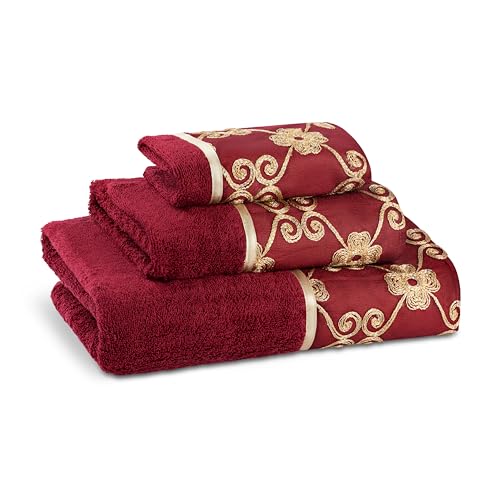 Zahari Home Elegant Rose Classic Luxury Bath Towel Set - 3 Piece Towel Set - Bath Towel, Hand Towel and Wash Towel for Contemporary Bathroom Decor - color: Elegant Rose, style: 3 Piece Towel Set