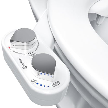 CLEAR REAR Bidet Attachment for Toilet Seat - Non-Electric with Self Cleaning Dual Nozzles, Leak Proof Connectors, Adjustable Water Spray, Rear & Feminine Wash - Hygienic Bathroom Upgrades - color: C. White
