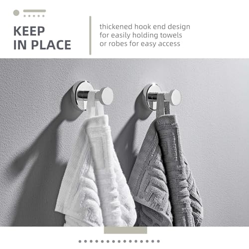 Angle Simple Polished Chrome Bathroom Towel Hook, Coat Towel Holder, 2 Pack | SUS304 Stainless Steel, Kitchen Laundry Robe Wall Hook, Hold Clothes Hat Bag, Screw Mount - color: Polished Chrome, size: 2 Pack