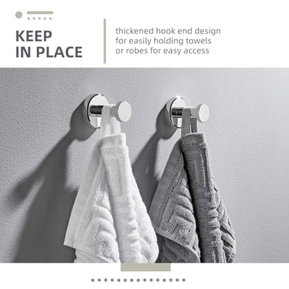 Angle Simple Polished Chrome Bathroom Towel Hook, Coat Towel Holder, 2 Pack | SUS304 Stainless Steel, Kitchen Laundry Robe Wall Hook, Hold Clothes Hat Bag, Screw Mount - color: Polished Chrome, size: 2 Pack