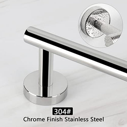 NearMoon Bath Towel Bar, Thicken Stainless Steel Shower Towel Rack Holder Wall Mounted for Bathroom, 26-lnch Overall Length-24-lnch Usable Hanging Space (1 Pack, Chrome Finish) - color: Chrome Finish, size: 26 Inch