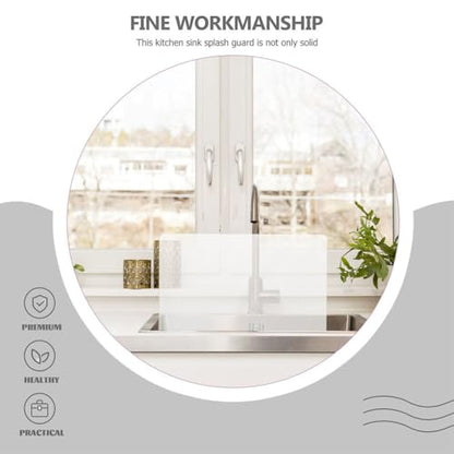 PRETYZOOM Acrylic Kitchen Sink Splash Guard 13.77 X 8.26 Inch Clear Water Barrier Panel for Countertop and Bathroom Sink Protection - size: 35.00X21.00X5.00CM