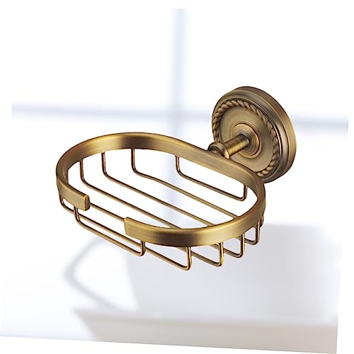 SHOWERORO Wall Mount Soap Holder Vintage Soap Basket Solid Brass Soap Shelf Wall Mounted Soap Holder Bronze Adhesive Soap Dish