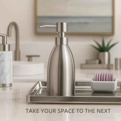 304 Stainless Steel Soap Dispenser 16oz Rust-Proof Liquid Soap Pump Bottle for Kitchen or Bathroom Countertop Hand Dish Lotion Leak-proof (Brushed Nickel) - color: Brushed Nickel