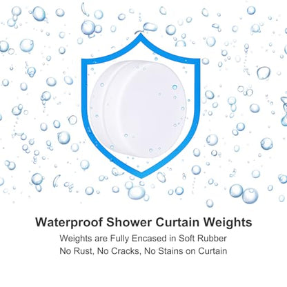 Magnetic Shower Curtain Weights, Rubber Coated Shower Liner Weights | Heavy-duty magnetic weights keep shower liners in place, soft rubber coating that helps prevent rust, scratches and noise