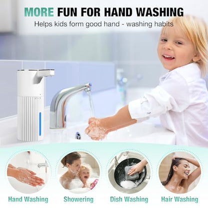 Monstake 2 Pack Automatic Soap Dispenser, Touchless Rechargeable | 4 Gears Adjustable Liquid Hand Dish Soap Dispenser for Kitchen Sink Bathroom White