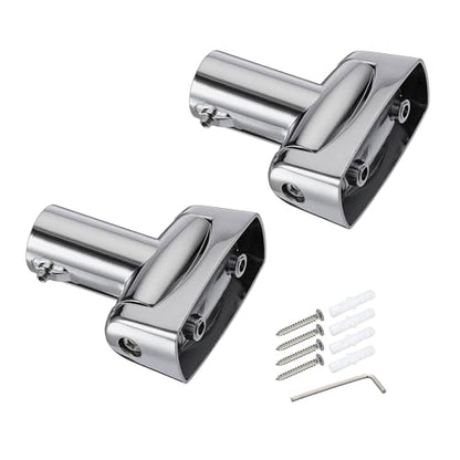 Kokone Shower Curtain Rod Bracket Set of 2 Adjustable 180° Rotation Bracket for Curved Shower Curtains Rod Sturdy Zinc Alloy Wall Mounted Shower Curtain Rod Holder for Bathroom,Wardrobe,Kitchen,Silver