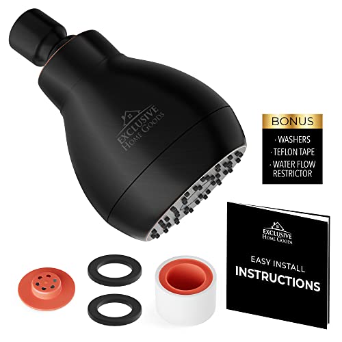 High Pressure Shower Head - Powerful Deluxe Bathroom Showerhead with Strong Spray Stream Universal Fit Works with High and Low Water Flow 1.8 - color: Oil Rubbed Bronze, size: 1.8 GPM