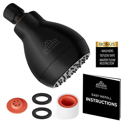 High Pressure Shower Head - Powerful Deluxe Bathroom Showerhead with Strong Spray Stream and Small Silicone Nozzles - Universal Fit Works with High and Low Water Flow Showers - color: Oil Rubbed Bronze, size: 2.5 GPM