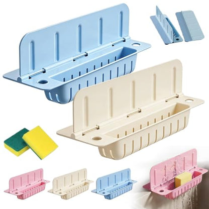 Foldable Sink Splash Guard with Suction Cups, 13.9 inch Sink Water Splash Guard, Detachable Reusable Kitchen Water Baffle Anti-Splash, with Flip-down Storage Rack, Easy to Clean (2pcs-B) - color: 2pcs-B