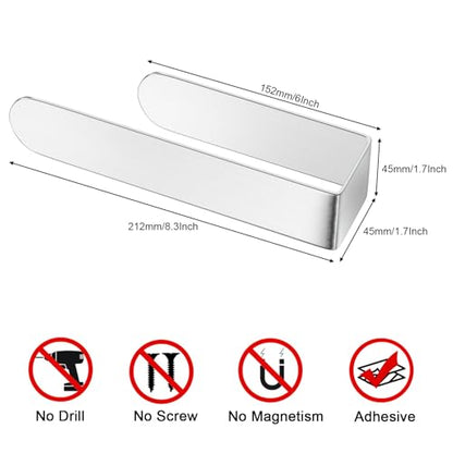 HUFEEOH Hand Towel Holder, Silver Hand Towel Bar, Self Adhesive Bathroom Towel Bar Stick on Wall, Stainless Steel Brushed - color: Silver, size: 8 Inch