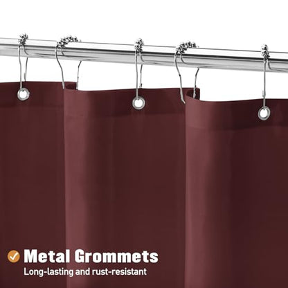 MitoVilla Long Fabric Shower Curtain Liner, Soft & Lightweight Shower Curtain Liner for Hotel, Machine Washable, Waterproof, 72x78 Inch, Burgundy - color: Fabric - Burgundy, size: 72"W x 78"L (Pack of 1)