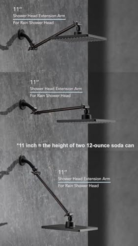 11 Inch Adjustable Shower Head Extension Arm With Locking Set Screw, Singing Rain 304 Stainless Steel Angle Height Adjustable, Easy Install, G1/2 Universal Connector Compatible (Oil Rubber Bronze) - color: 4. Oil Rubbed Bronze, style: 11 inch