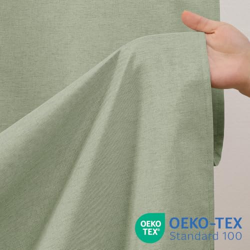 Linen-Like Shower Curtain, Waterproof Premium 250GSM Heavyweight Fabric, 72 x 72, with 12 Stainless Steel Hooks, Luxury Hotel Spa Bathroom Decor, Machine Washable, Weighted Hem, Sage Green - color: Linen-sage Green