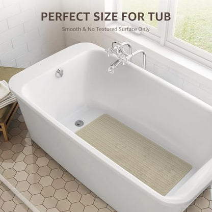 OTHWAY Bathtub Mat Non Slip, Extra Long Rubber Bath Mat for Tub, Machine Washable Shower Anti Slip Mat with 332 Strong Suction Cups (Brown, 36" x 17") - color: Brown, size: 36" x 17" (Rectangular)