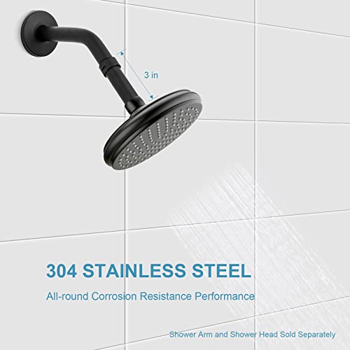 OFFO Shower Head Extension Arm 3 in, Shower Arm Extension Shower Head Extender Made of 304 Stainless Steel Shower Pipe Extension, Matte Black - color: Matte Black, style: 3 in