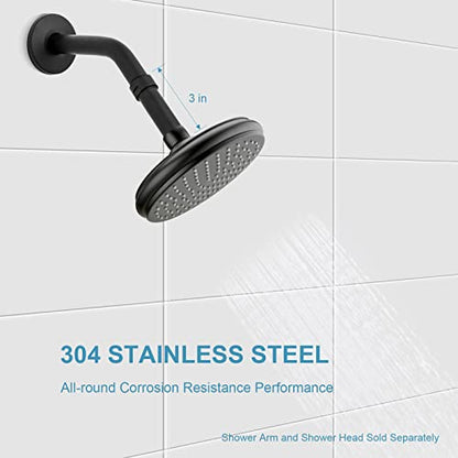 OFFO Shower Head Extension Arm 3 in, Shower Arm Extension Shower Head Extender Made of 304 Stainless Steel Shower Pipe Extension, Matte Black - color: Matte Black, style: 3 in