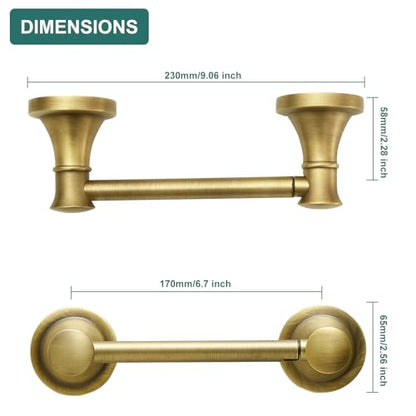 Hoimpro Wall Mounted Rustproof Toilet Tissue Paper Holder Bathroom Accessories Toilet roll Paper Hanger, Antique Brass - color: Antique Brass