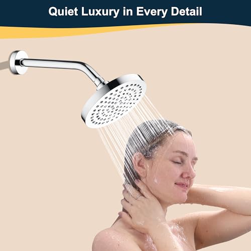 BRIGHT SHOWERS Shower Arm with Flange 10 Inches Solid Brass Shower Head Extension Arm, Wall Mounted Shower Pipe Arm for Rainfall Shower Head and Handheld Showerhead, Chrome - color: Chrome, style: Basic 10 Inch