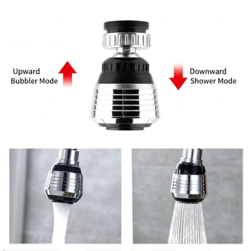 360° Rotate Swivel Water Saving Tap Aerator Diffuser Faucet Nozzle Filter Adapter, Fit M22 M24 Kitchen Sink & Utility Faucets