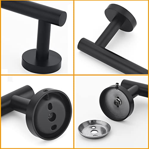 Nolimas Matte Black Bath Hand Towel Bar Single Bars Towel Rack Rod Classic Wall Mounted Stainless Steel Bathroom Towel Bar Toilet Kitchen Towel Shelf Single Layer,9inch - color: Matte Black, size: 9inch