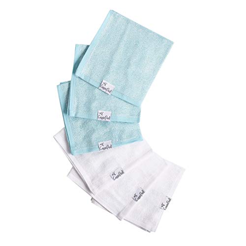 Copper Pearl 6 Ultra Soft Baby Bath Washcloths Premium Large Soft Sonny (Blue/White) 11" x 11" Towels - color: Sonny, size: 11 x 11 inches (Pack of 6)