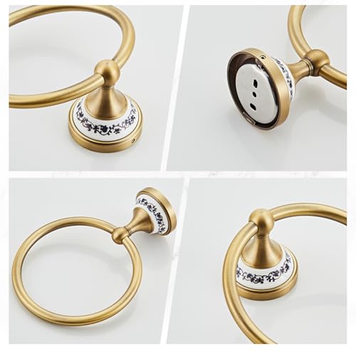 Antique Towel Ring Zinc Alloy Bathroom Kitchen Hand Ring Wall Mounted Bathroom Kitchen Towel Rack Heavy Duty Towel Hanger for Bath YIGUANXIN - color: Antique, size: Towel Ring
