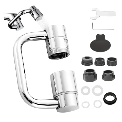 1440° Rotatable Faucet Aerator Extension, 2 Modes Universal Sink Faucet for Splash Reduction, 1080° Rotating Multifunctional U shaped faucet extender for Bathroom Sink Kitchen