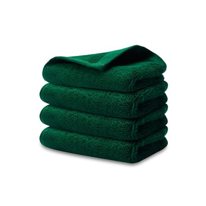 Fingertip Hand Towel | Absorbent |11x18 | Terry Velour Premium Washcloths, Bathroom use, 100% Cotton, Face, fingertip, Soft, Guest Towels (Pack of 4) (4, Green) - color: Green