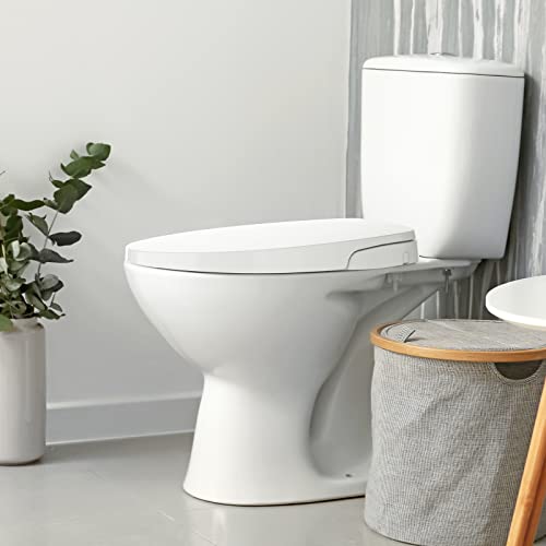 Non-Electric Round Bidet Toilet Seat with Dual Self-Cleaning Nozzles, Adjustable Spray Pressure and Position, Slow-Close Lid, Easy Installation, Ideal for Personal Hygiene and Comfort, White - size: 17” Round (Non-Electric)