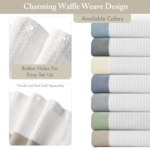 Madison Park Spa Waffle Shower Curtain Pieced Fabric with 3M Scotchgard Moisture Management Modern Home Bathroom Decorations, Stall 54"x78", Taupe | Striped, Pieced Fabric Design, 3M Scotchgard Moisture Management, Hotel Quality, Modern, for Bathroom, OEK